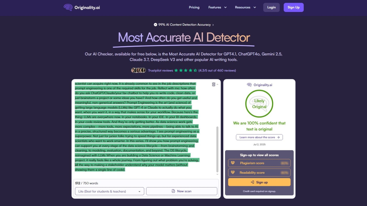 Deep Humanizer Originality Ai Results