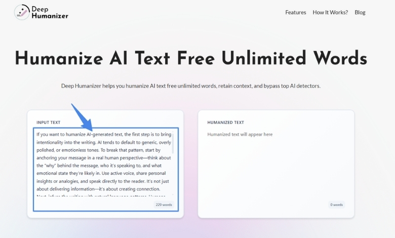 Deep Humanizer_ Step 1_ Paste Your Text